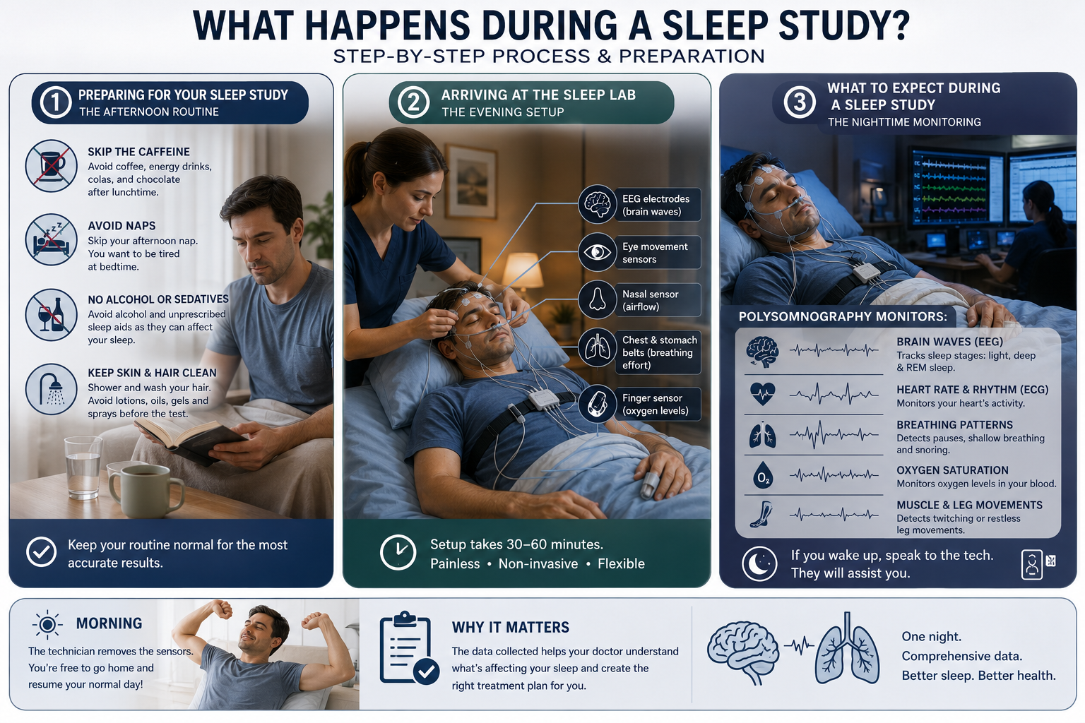 What Happens During a Sleep Study? Process, Preparation & Steps